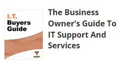 I.T. Buyers Guide: The Business Owner's Guide to IT Support and Services, featuring a professional cover design with orange accents.